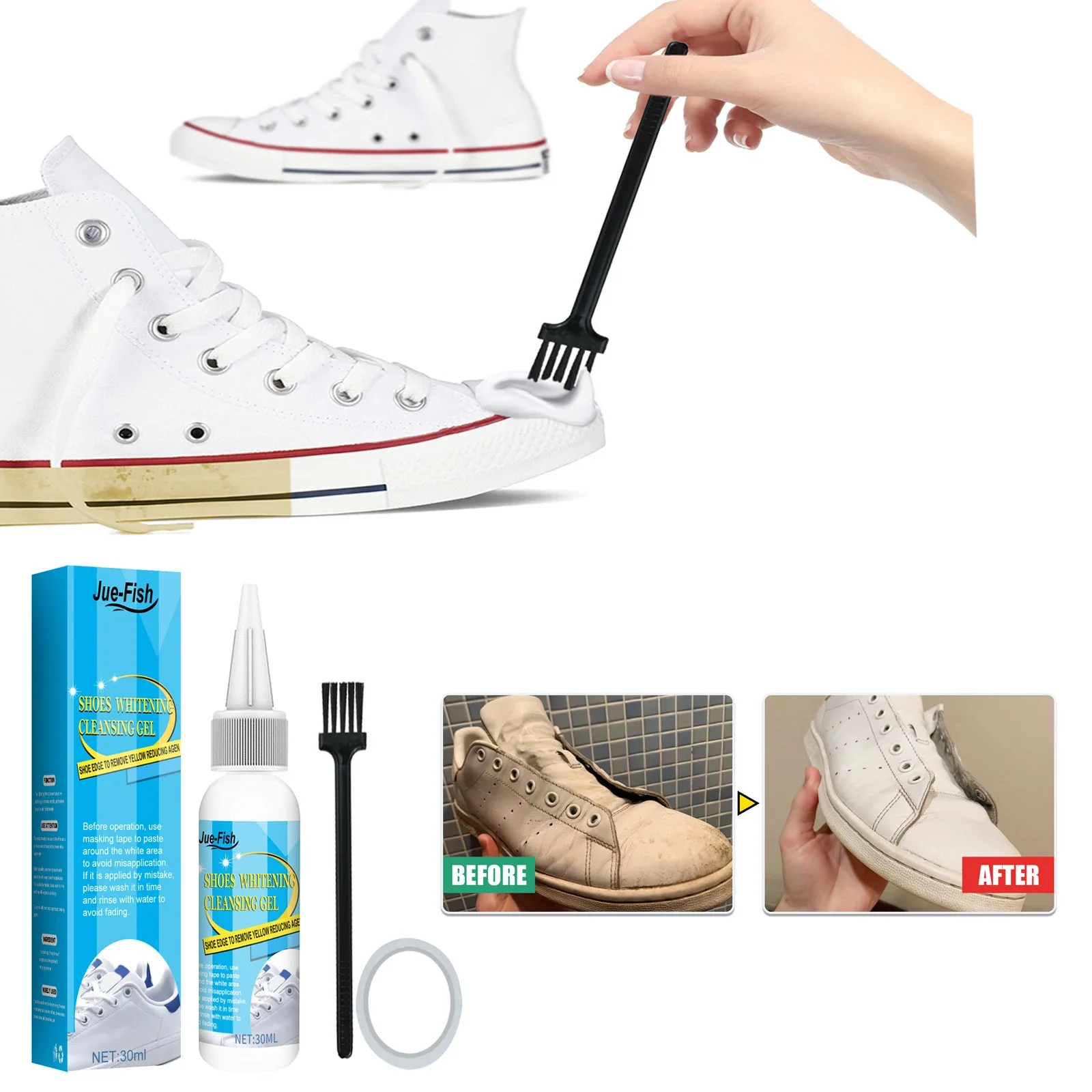 schoenen wit maken baking soda