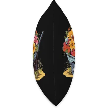 Garden Cart with Flowers for Spring Season and Wheelbarrow Throw Pillow 18x18 Multicolor 2