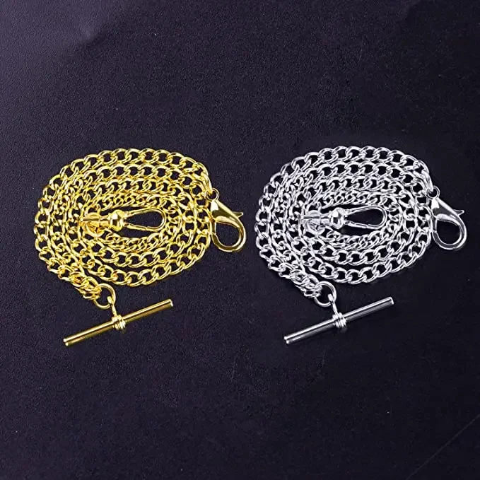 55CM Fob chain suitable for men women's jewelry accessories Pocket watch chains Luxury Silver/Gold stainless steel