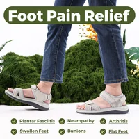 FitVille Women'S Sandals Summer Beach Flats Adjustable Ankle Strap For Swollen And Flat Feet With Arch Support Open Toe Orthotic - Image 2