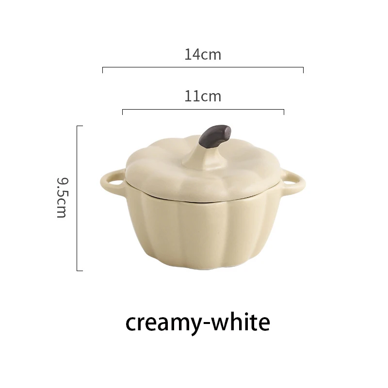 250ml Pumpkin Shape Ceramic Bowl With Lid Salad Cereal Bowl Glaze Soup Porridge Bakeware Oven Party Baking Pan Kitchen Tableware_voghion.com