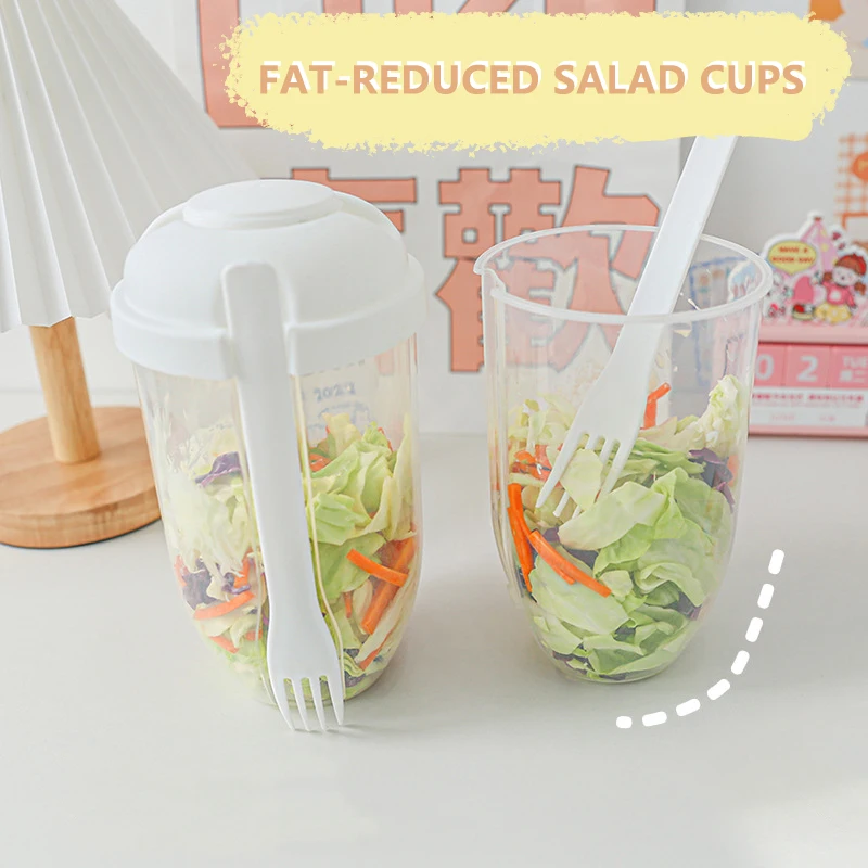 1PC Portable Bottle Salad Container With Fork Bottle-Shaped Bento Salad Bowl  For Lunch Salad Box Salad Bowl Cereal Cup Fitness - AliExpress