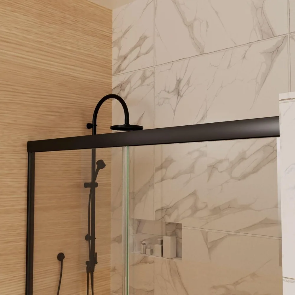 44-48" W x 72" H Semi-Frameless Sliding Shower Door, Bathroom Glass Shower Door with 1/4 (6mm) Clear SGCC Tempered Glass 5