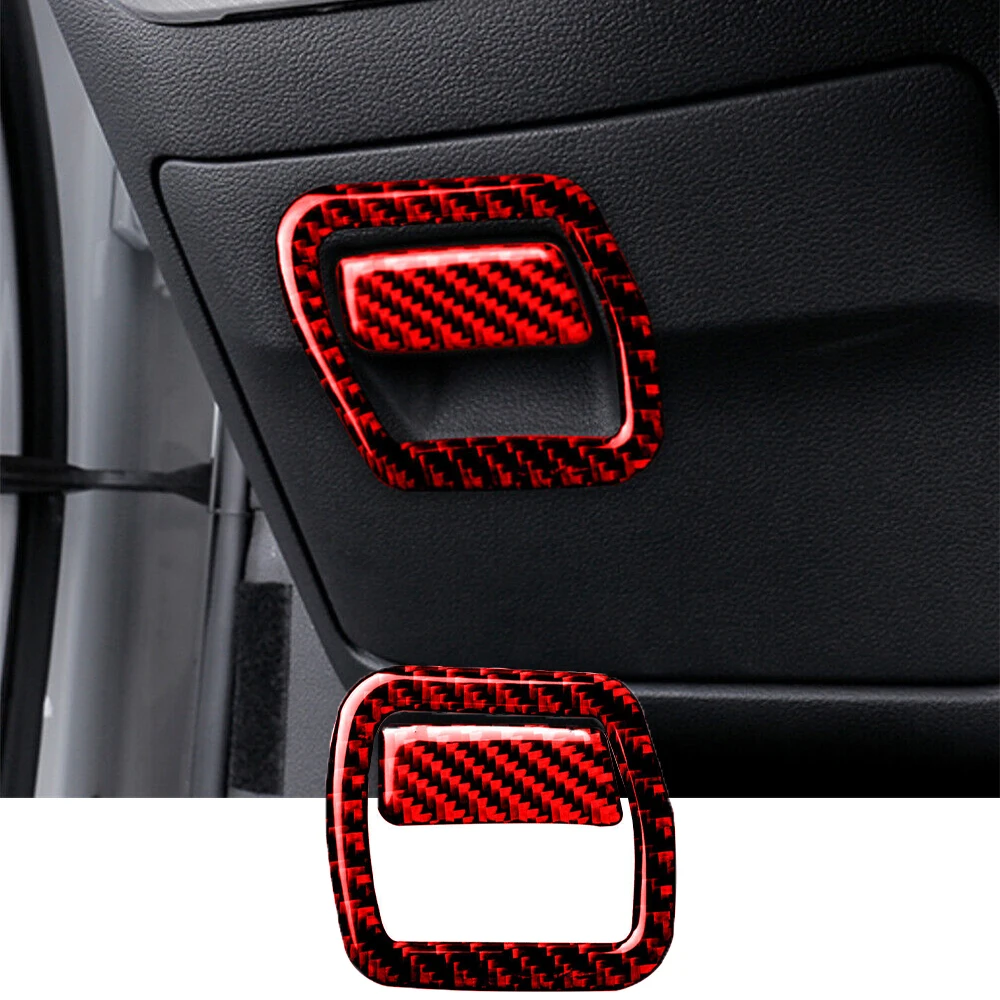 

Car Carbon Fiber Sticker Driver Storage Box Handle Frame Decoration Sticker Trim Interior Accessories For Audi A4 B9 2017-2023