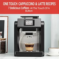 ES317 Fully Automatic Espresso Machine，Milk Frother,Built-in Grinder  Intuitive Touch Display 7 Coffee Varieties for Ho 2