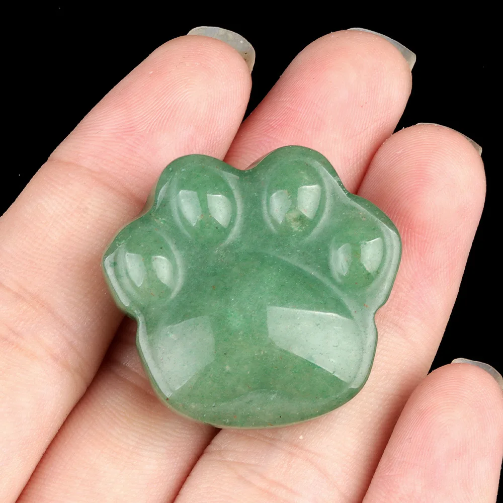 30mm Natural Stone Carved Cat Paw Shape Cute Handcarved Craft Ornament Bear Paw Healing Crystals Gemstone for Home Office Decor 6