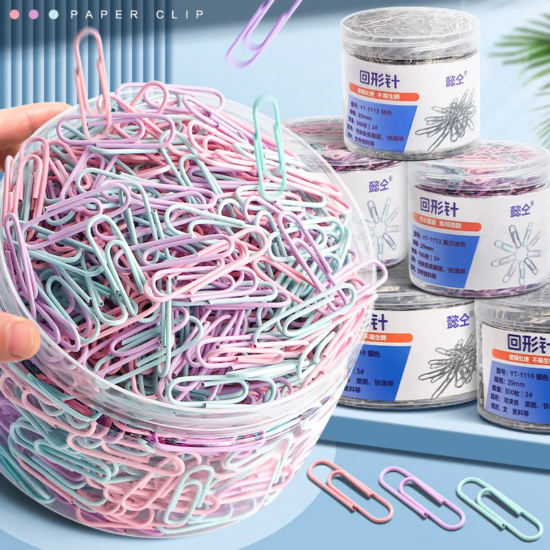 Colorful Paper Clips Office Supplies Paper Clip Large File Bookmark Clip U-shaped Buckle 160PCS paper clips