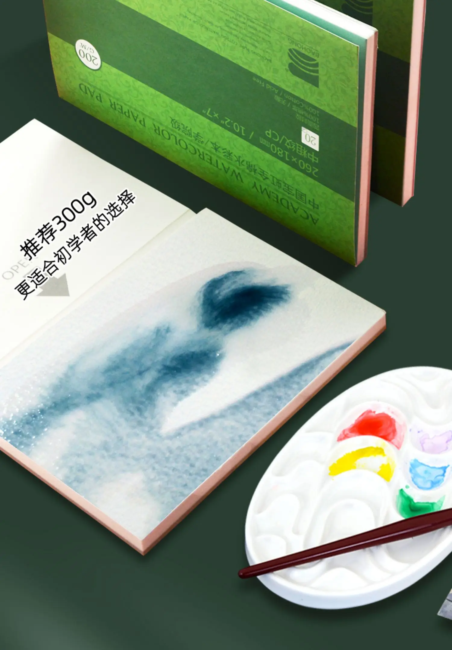 Baohong Premium-Aquarellblock, 20 Blatt, säurefrei, 300 g, 140 lb Papier, Nass-/Trockenmedien für Anfänger, Künstler und Profis – Detail 10