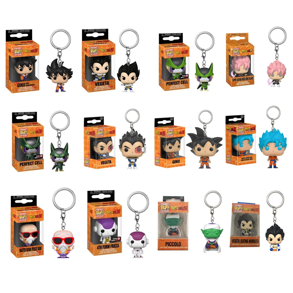 Funko Pop Portachiavi Dragon Ball Z Goku Vegeta Piccolo Perfect Cell Gohan Vinyl Action Figures Toys
