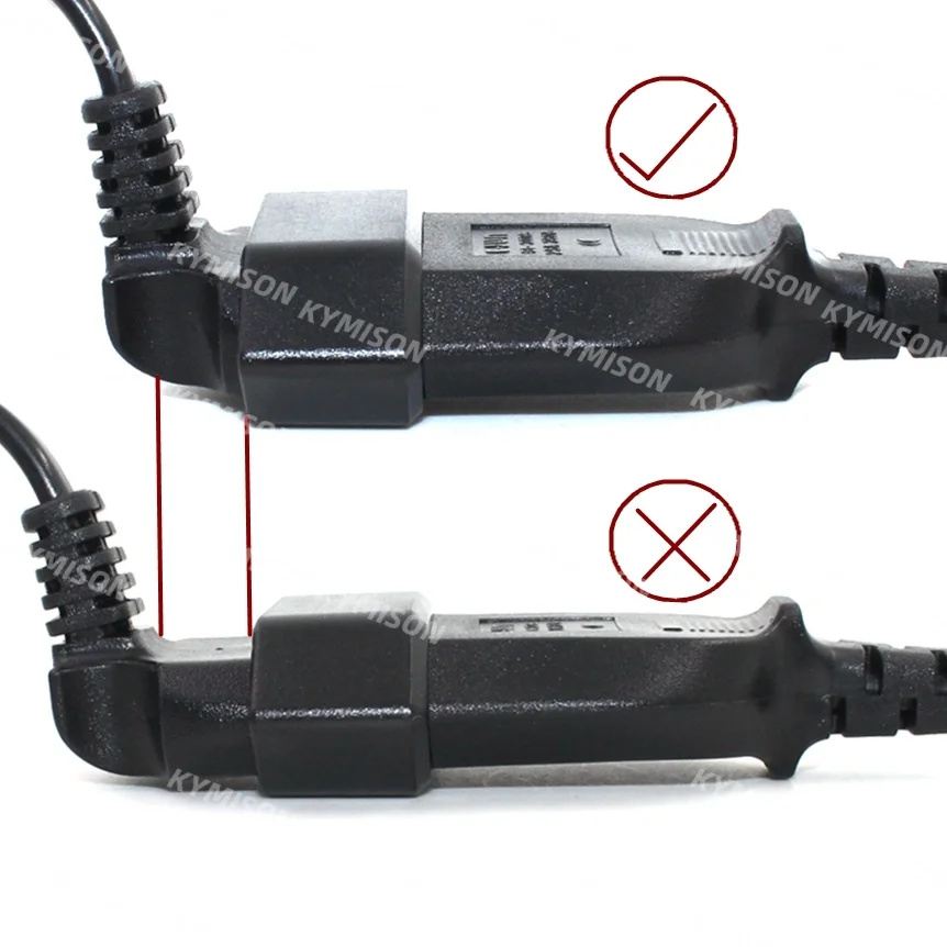 Europea 90 Degree Male Plug To Female Socket Power Extension Cable For PC Computer PDU 0.3m/0.6m/1.8m EU 2Prong Bend Angled Cord — view 4