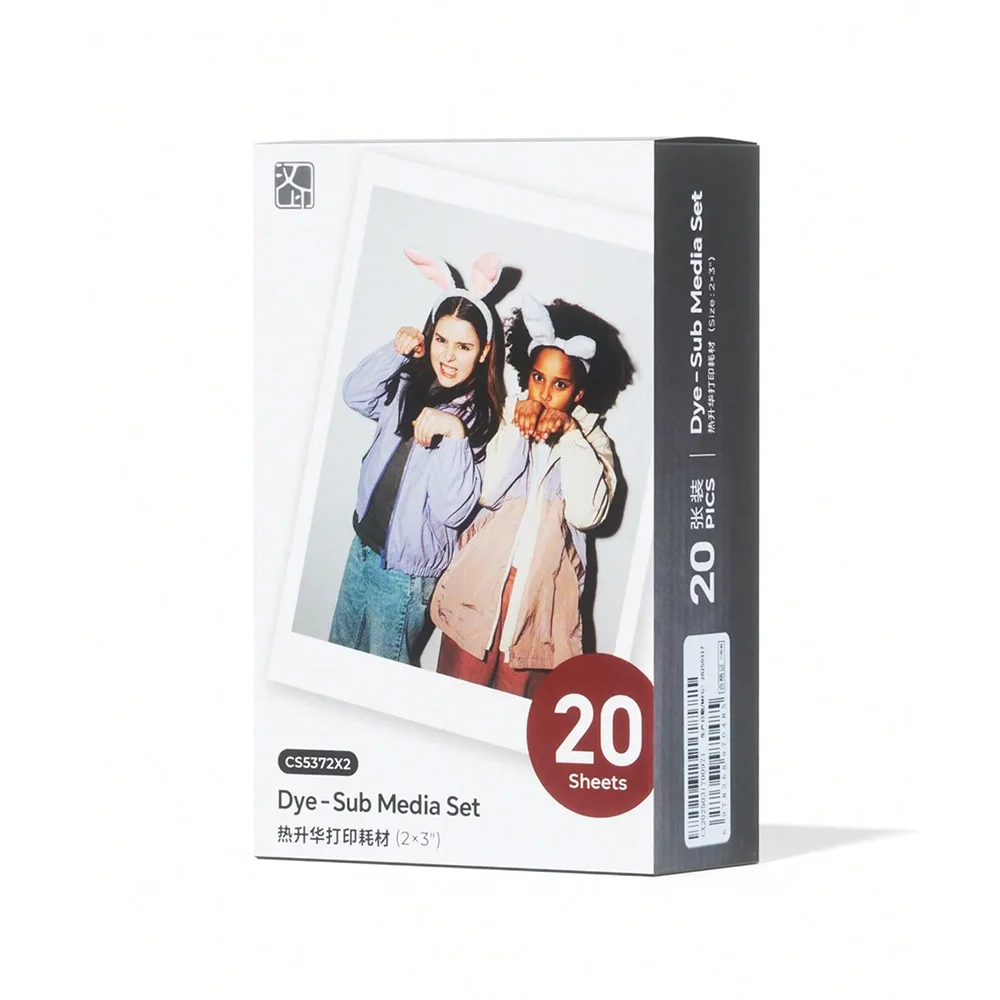 HPRT Z5/Z5S 컬러 포토 용지 2x3인치 Z5/Z5S 즉석 카메라 프린터용 염료 서브 미디어 미디어 20/40매 방수 및 변색 방지 용지