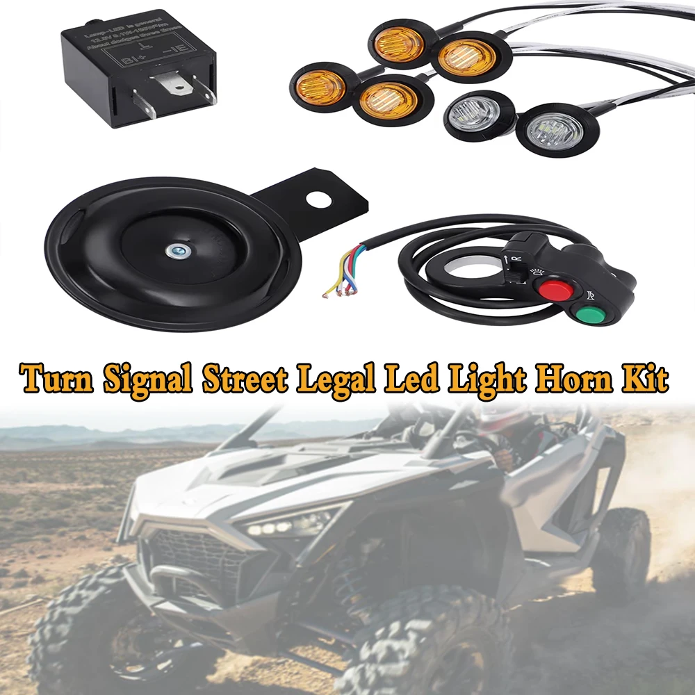 Universal ATV UTV SXS Turn Signal Street Legal LED Light Kit Horn For Polaris Can Am Honda ATV Scooter Quad 4Wheeler motorcycle led lights motorcycle accessories