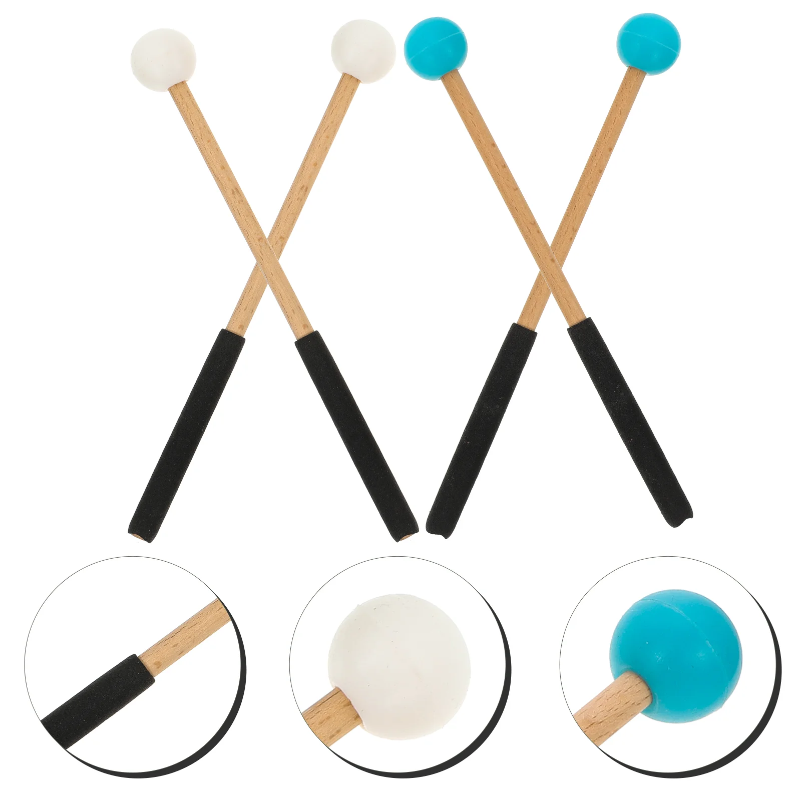 

2 Pairs Drumstick Musical Instrument Percussion Accessories Chimes Mallet for Kids Instruments Toddler Universal Tongue Sticks