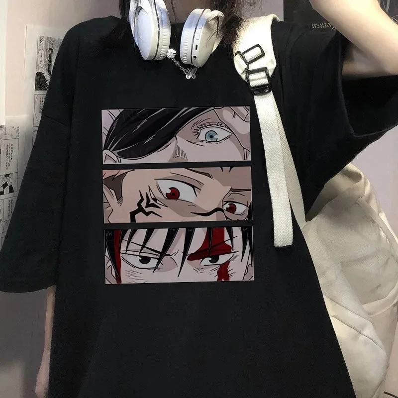 

2023 New Women T-shirt Japanese Anime Jujutsu Kaisen Short Sleeve T Shirt Female Fashion Cartoon Graphic Y2k Clothing Tops Tees