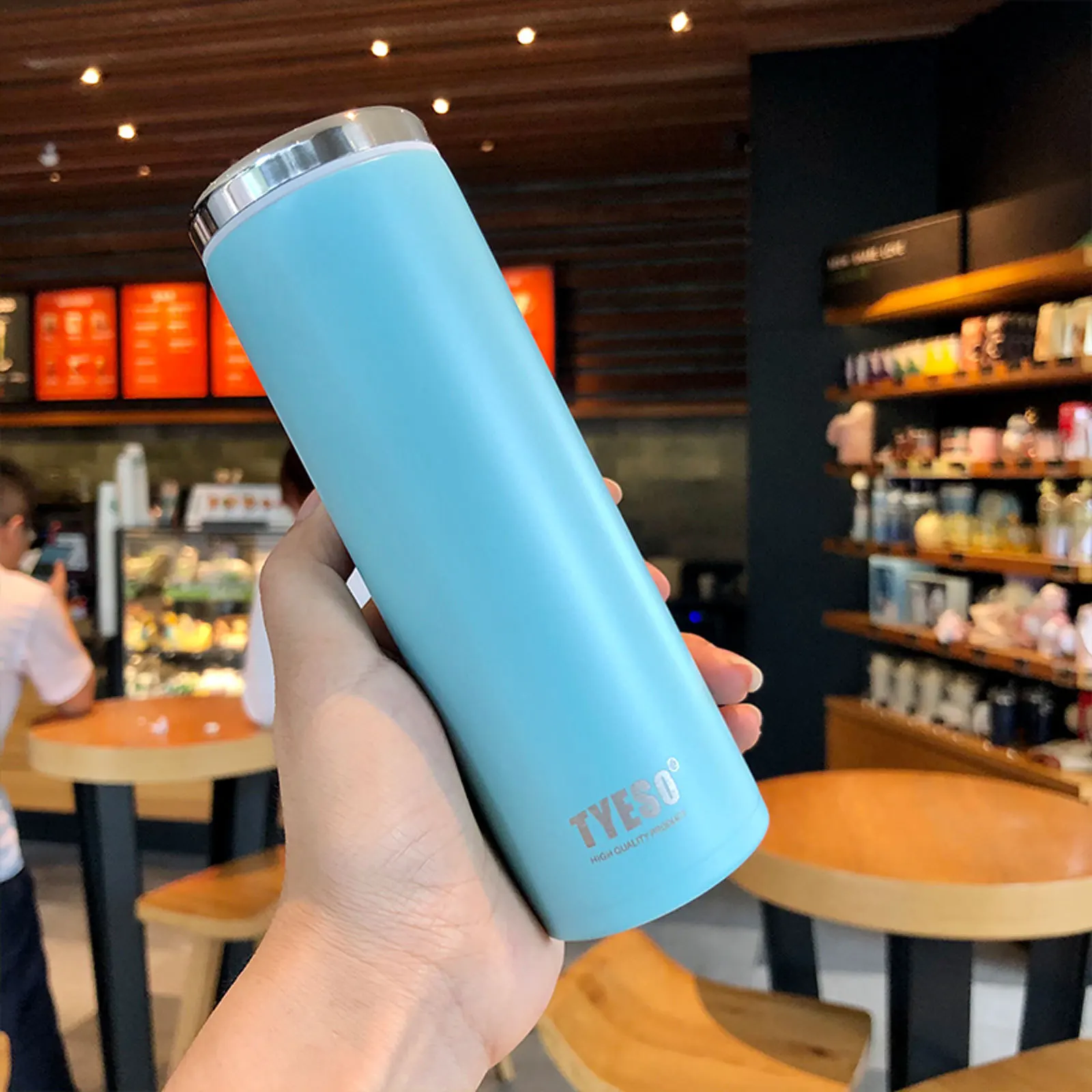 10oz Tyeso Stainless Steel Tumbler With Steel lid Double Wall Vacuum Insulated Coffee Mugs Keep Hot And Cold cups CopoTermico