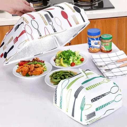 

Foldable Food Covers Keep Warm Hot Aluminum Foil Food Cover Dishes Insulation Useful Kitchen Gadgets Accessories