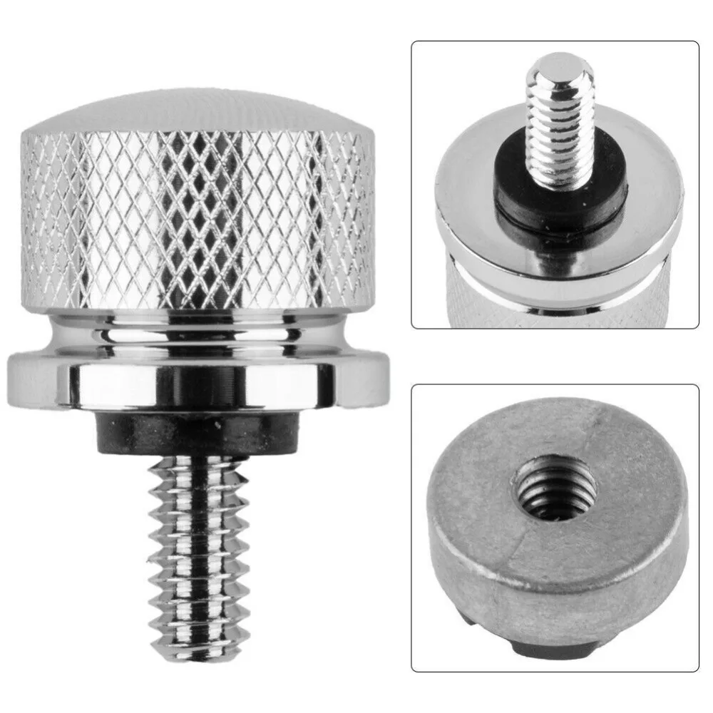 Motorcycle Seat Bolt Tab Screw For Harley Touring Road King Street Glide Softail Dyna Sportster XL Street Bob 96-19 Black/Chrome