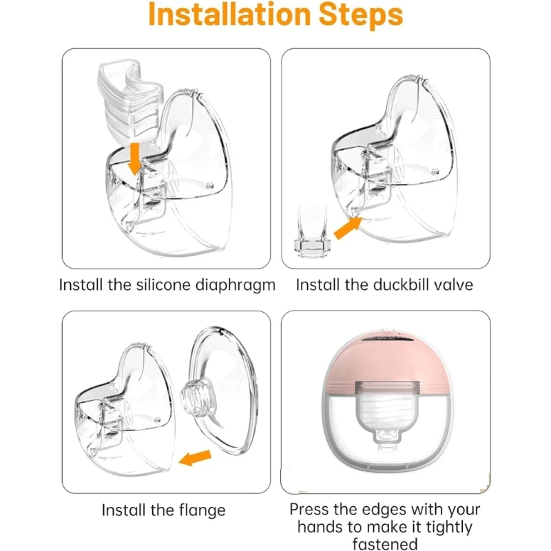 for S18/S21 Wearable Electric Breast Pump Accessories Silicone Diaphragm Membrane Duckbill Valves 24mm/27mm Flange Horn Insert 3