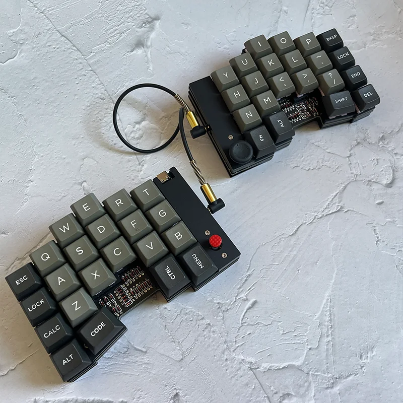 メカニカルスプリットキーボードキット,日曜大工,小さな赤い点,画鋲