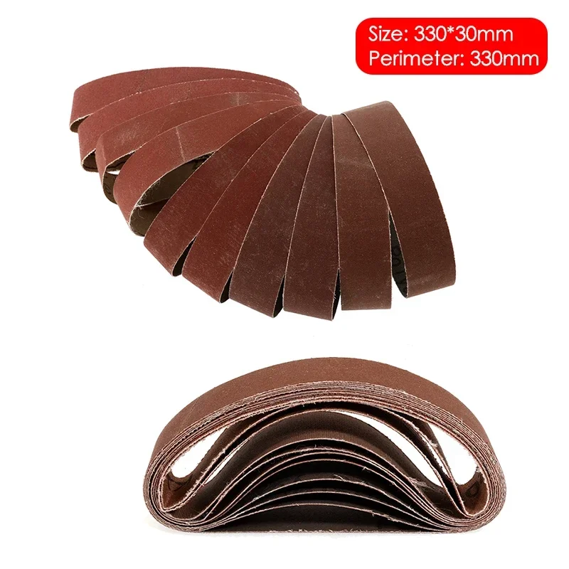 10/20/50PCS Abrasive Belts for Mini Electric Belt Machine 330x30mm P120/320/600/800/1000Belts Polishing Machine Sander Accessory