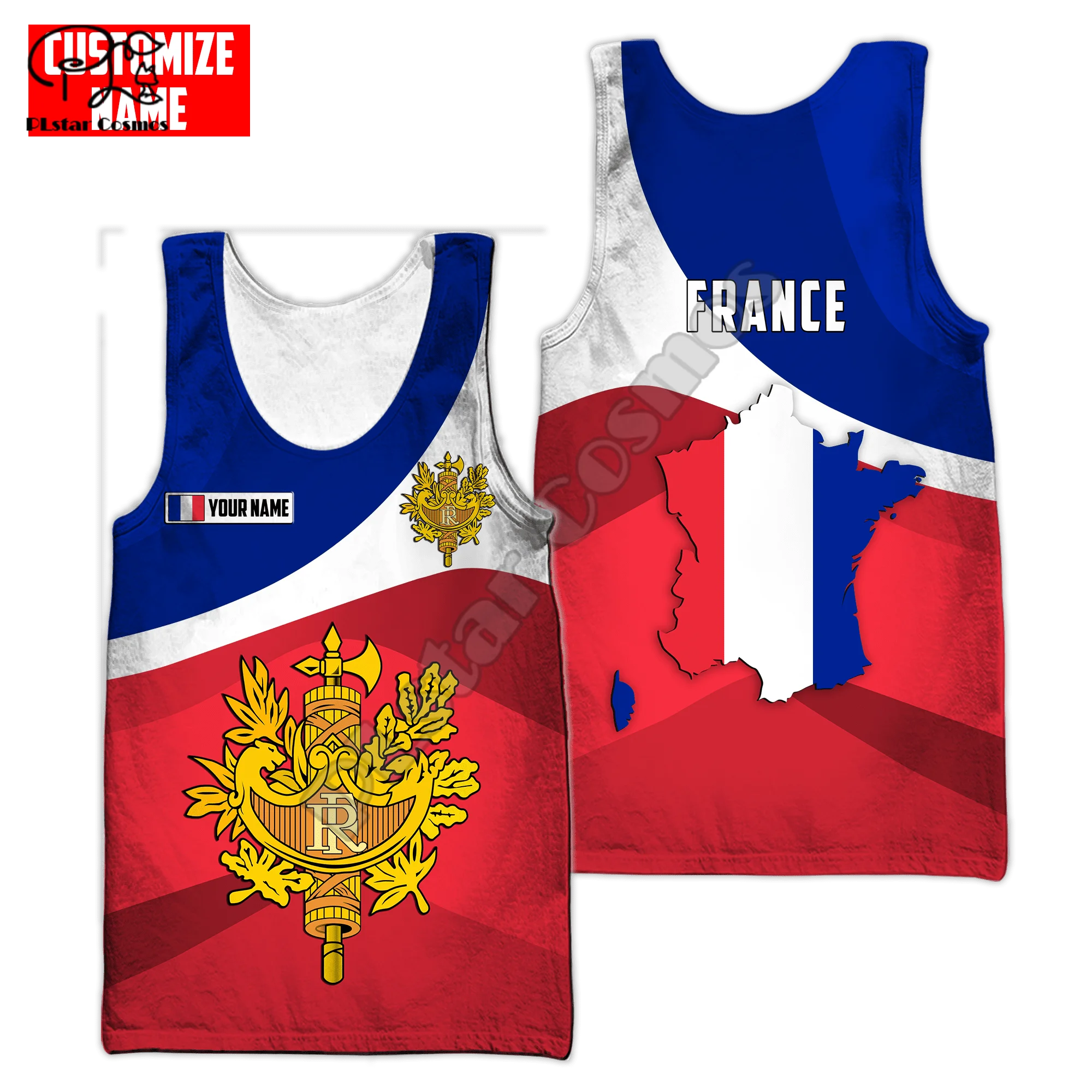 

PLstar Cosmos France Republic 3D Printed 2022 New Fashion Streetwear Hot Summer Casual Sleeveless Unisex Tank Top Vest Men F31