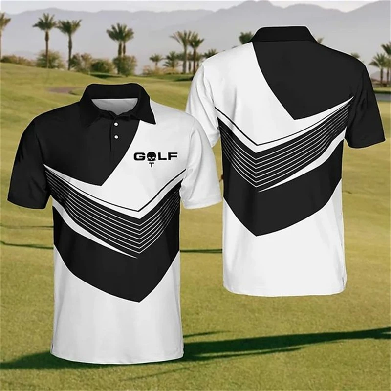 Outdoor Golf Sport Polo Shirt Voor Mannen Mode Revers Korte Mouw Shirts Zomer Hot Sale Golf Kleding Oversized Knoop Tops