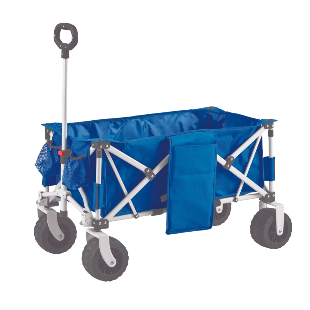 Mainstays Folding All-Terrain Wide-Track Wheeled Beach Wagon, Blue