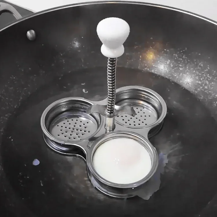430Stainless Steel Poached Egg Maker Egg Pan Cooker Poacher Non-Stick Eggs Cup Steaming Cooking Tool Kitchen Gadgets