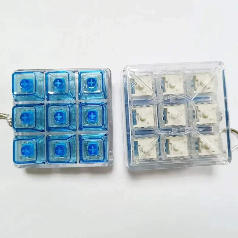 새로운 12키 매직볼 피젯 키체인 DIY 키보드 키 버튼 손가락 키보드 캡 시간 죽이기 키캡 핀치 토이 성인용