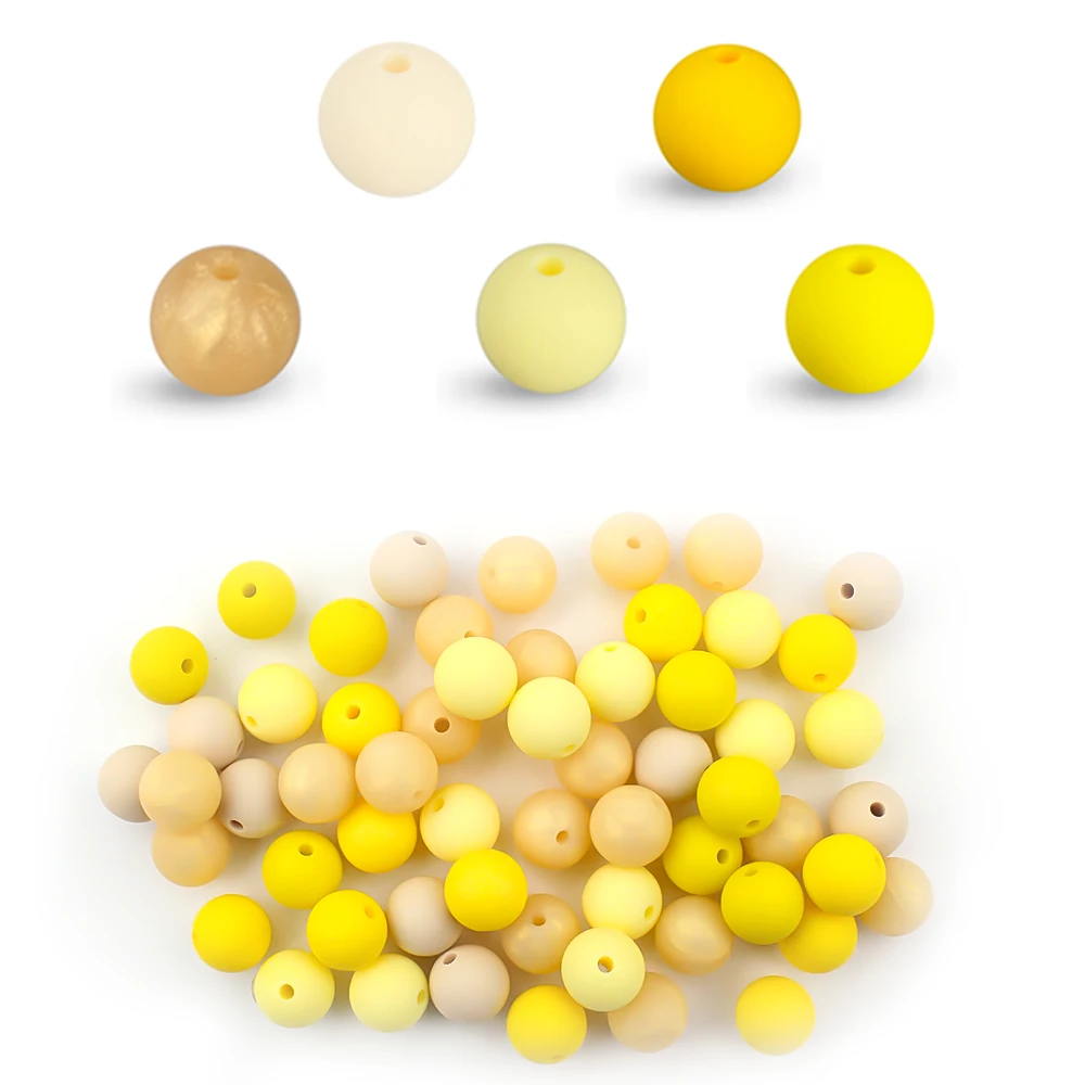 Silicone Beads - Round Decorative Set for Jewelry Making and DIY Crafts (20 Pieces)