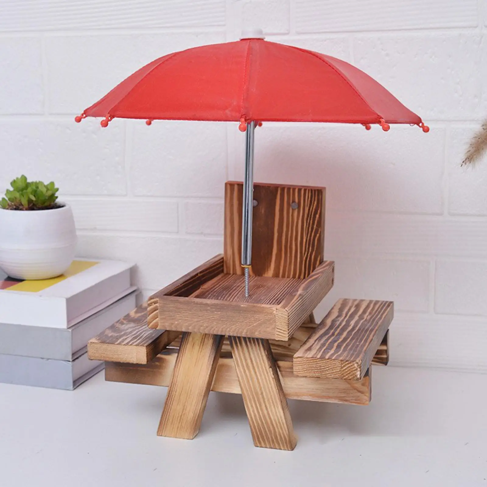 Squirrel Feeder Table Funny Wooden Picnic Table Feeder for Outdoor Garden