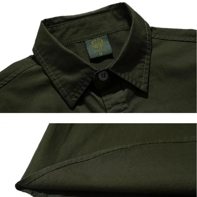 Spring and Autumn Men's Cotton Long Sleeved Shirt Casual Loose Fashion Young Style Street Cardigan Lapel British Button Tops