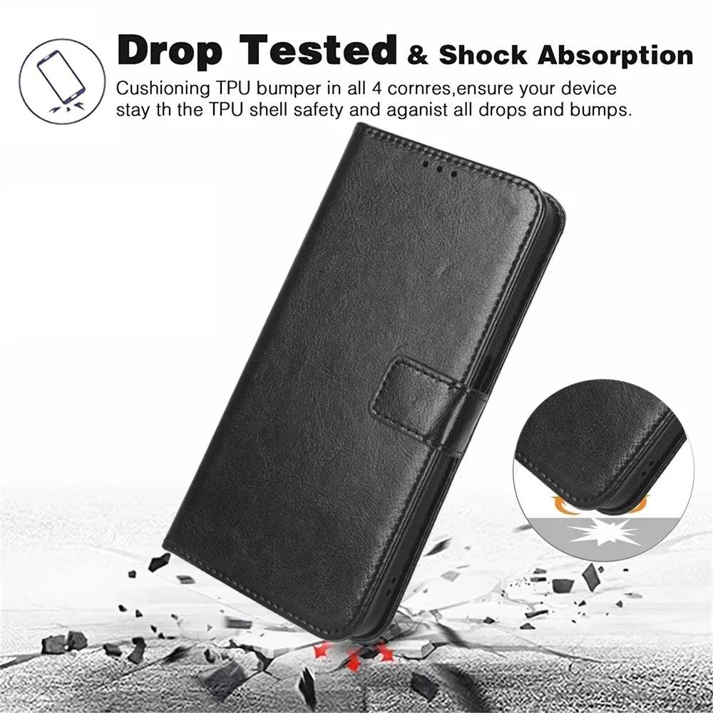 Elegant Leather Flip Case with Wallet and Kickstand Features