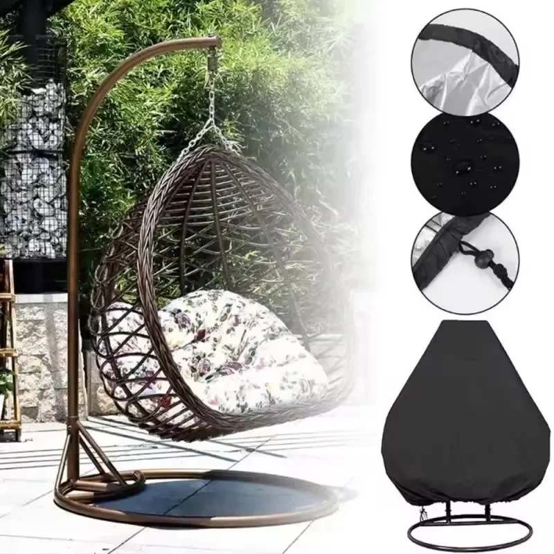 Chair Cover Waterproof 210D Heavy Duty Patio Hanging Egg Chair Cover Single/Double Seat Cocoon Swing Chair Protector Garden Dust