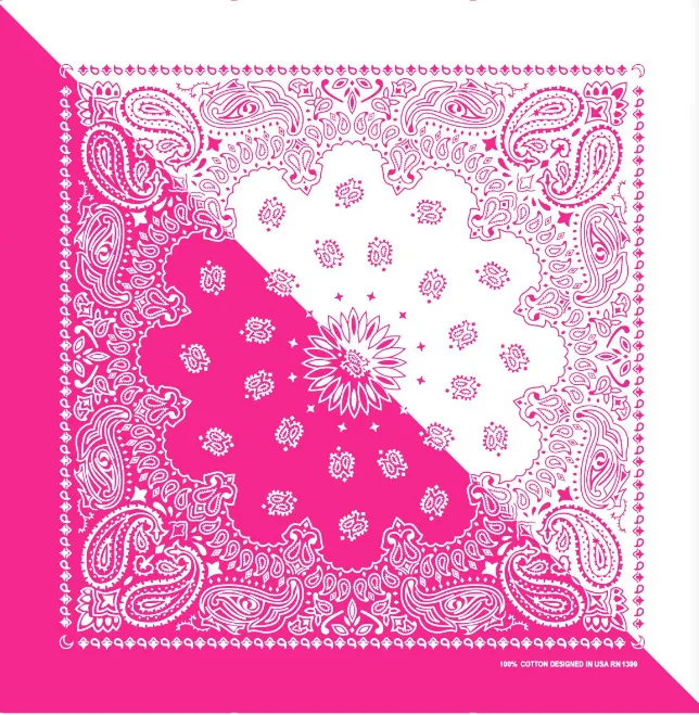 6 colors Paisley Double Color Block Cotton Pocket Square Scarf Headband Tie Dye Bandanas Neck For Women Men Boys Girls