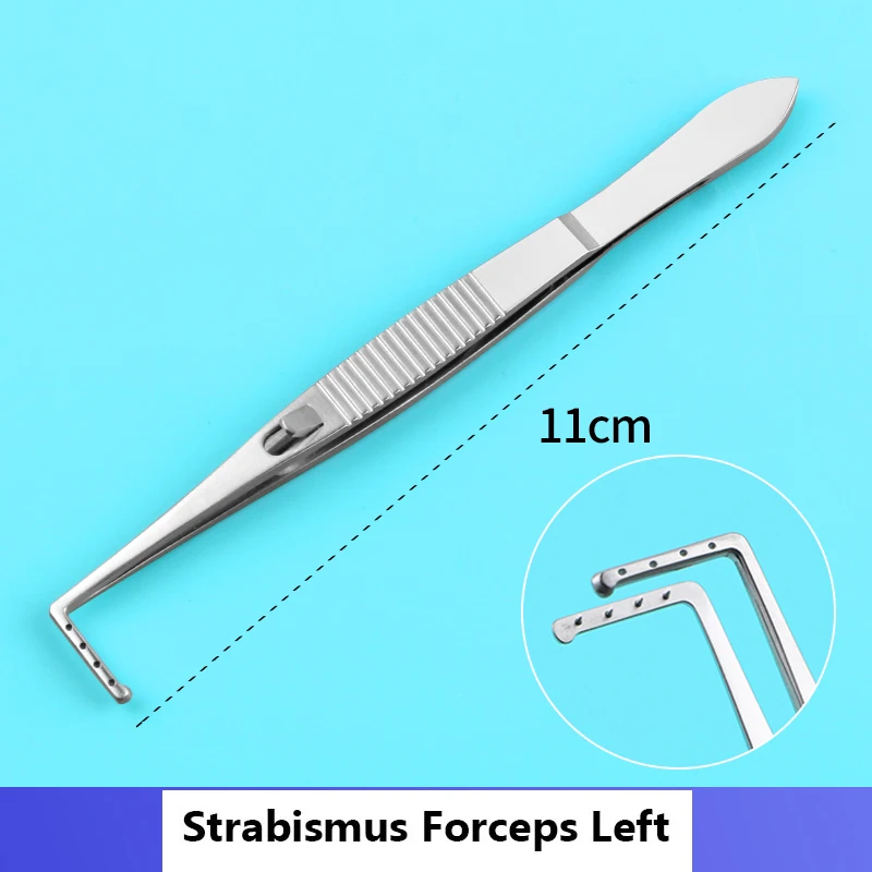 Ophthalmic Strabismus Forceps 100mm Reusable TweezersRight Left Ophthalmic Surgery Instruments 1pc