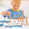 Wooden Math Toys Number Counting Puzzle Building Block Montessori Educational Toys Teaching Tool Game for Preschool Boys Girls 3
