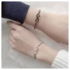 Bracelet de Couple tissé en argent pur, amour infini, simple, pour étudiants, pour hommes et femmes, cadeaux de noël