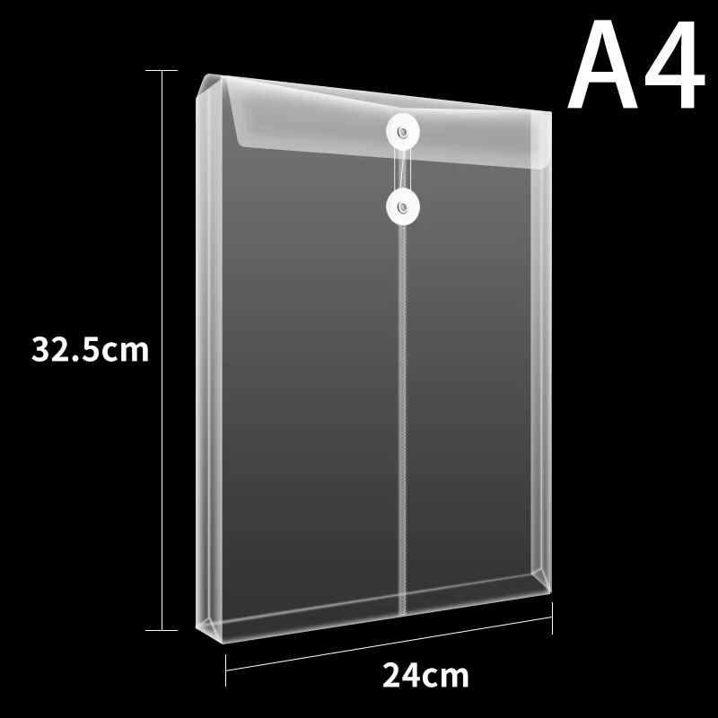 4pcs A4 File Organizer Stationery Storage Folder Waterproof Standard Transparent PVC Loose Leaf Pouch Filing Binder Document