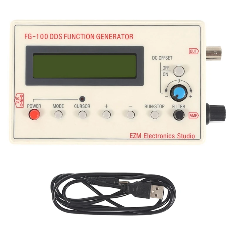 

DDS Function Signal Generator Function Signal Generator FG-100 1HZ-500KHZ Multi-Functional Frequency Oscilloscope Easy To Use