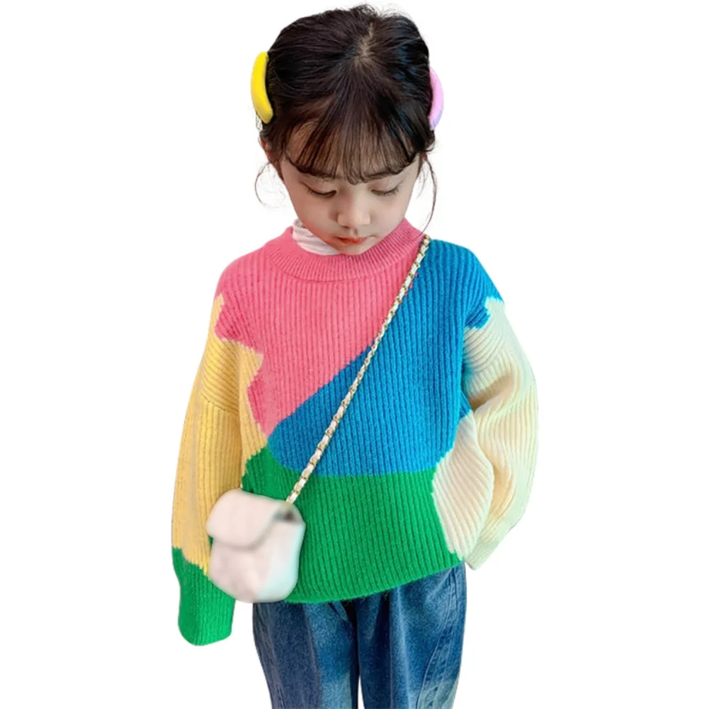 Korean Girls Autumn and Winter Sweater Kids Fashionable Comfortable Sweater Warm Soft Children for 1-7 Years