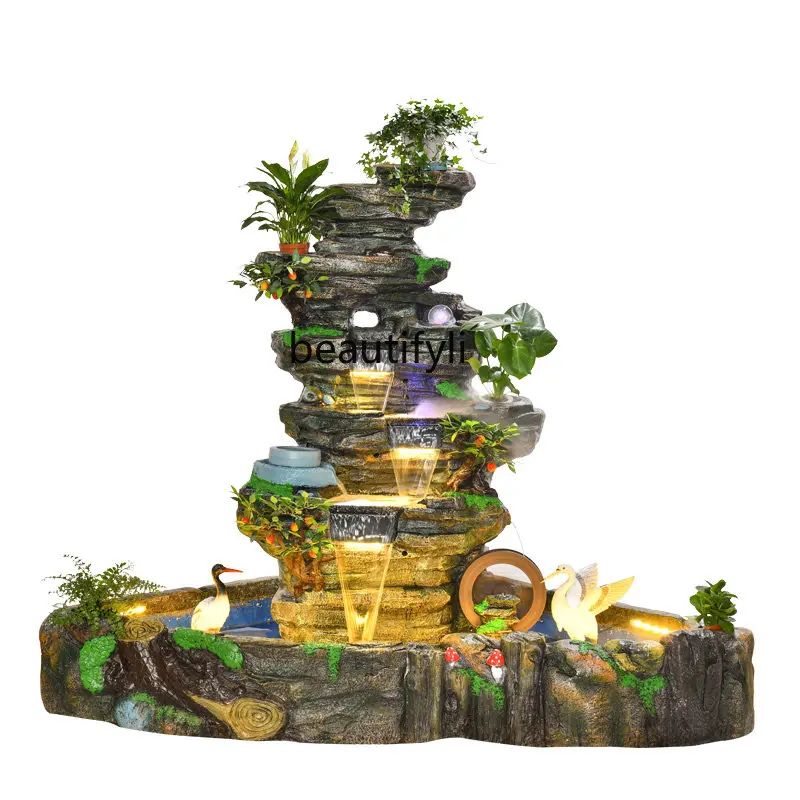 

zqWater Fountain Garden Landscape Decoration Outdoor Fish Pond Landscape Fengshui Wheel Fortune Decoration