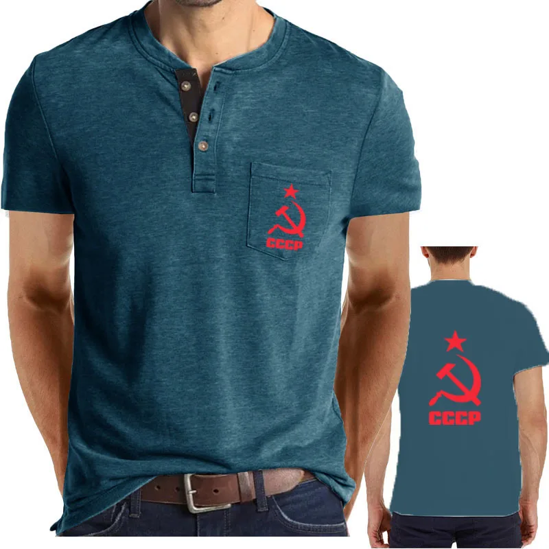 

Summer men's T shirt high quality cotton cccp logo print hot seller comfortable casual sports men's T shirt short sleeve top
