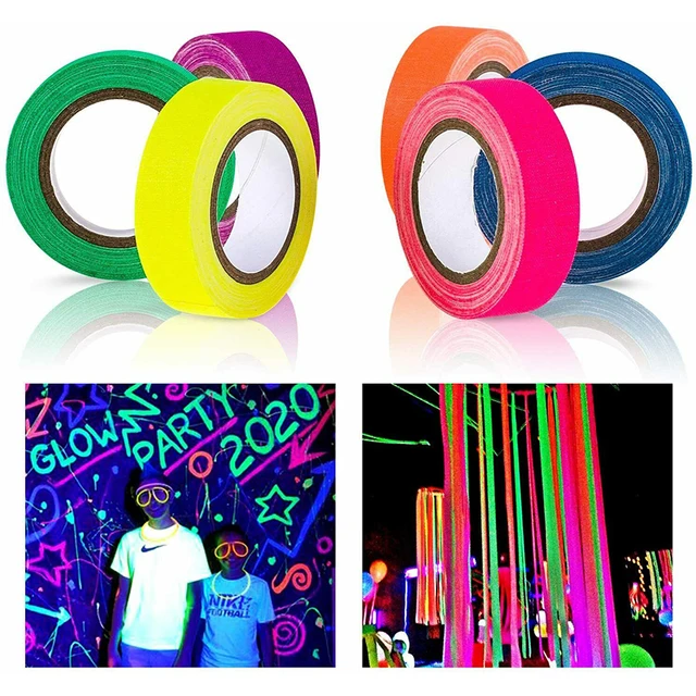 6pcs/Set Fluorescent Tape UV Blacklight Reactive Glow In The Dark