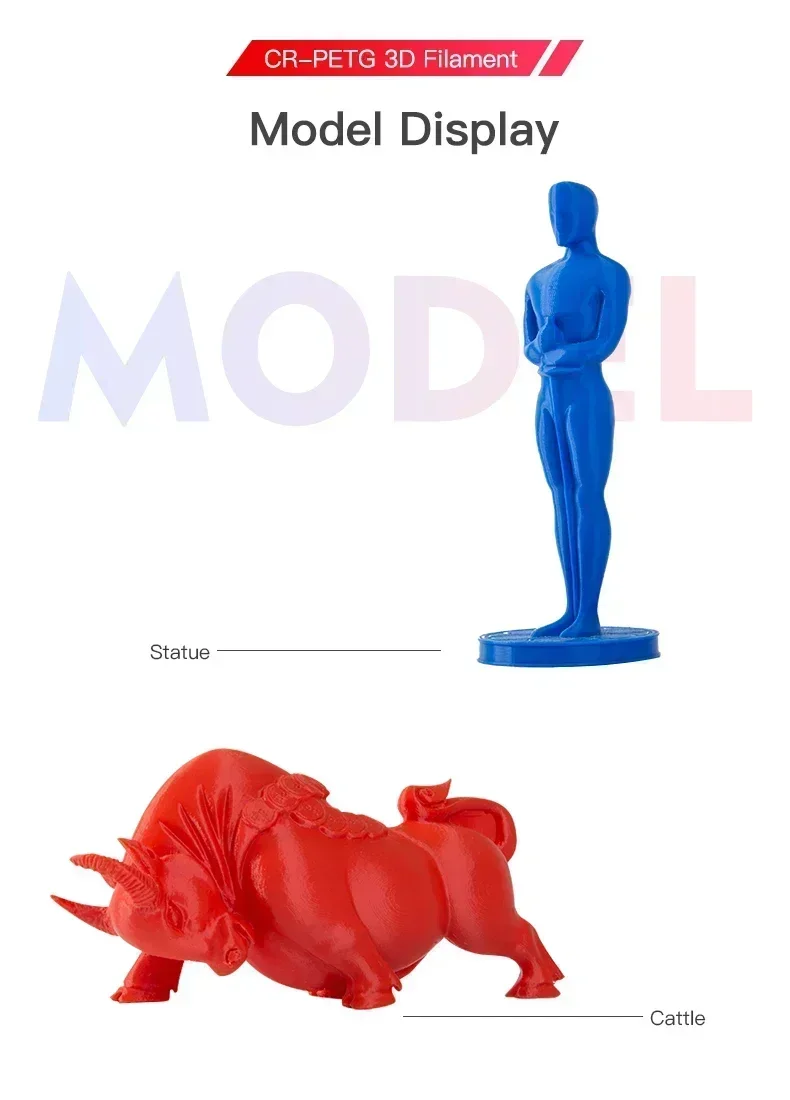 CREALITY Original CR-PETG Filament 1 kg 1,75 mm Hochtemperatur, umweltfreundlich, geruchlos, ungiftig, ausgezeichnet für Ender 3D-Drucker – Detail 10