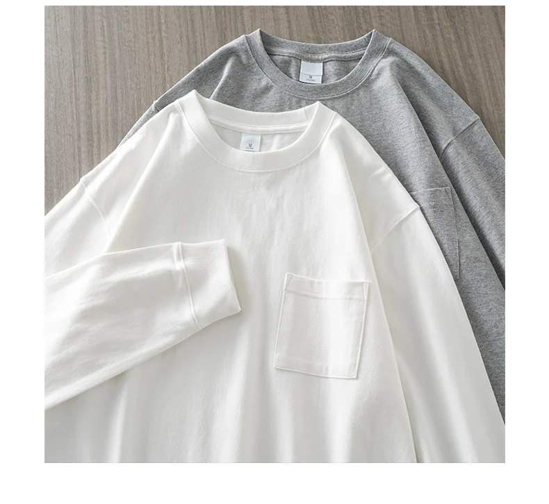 Men's Long Sleeve T Shirt - DUKEEN Heavyweight Cotton Crew Neck Casual Tee
