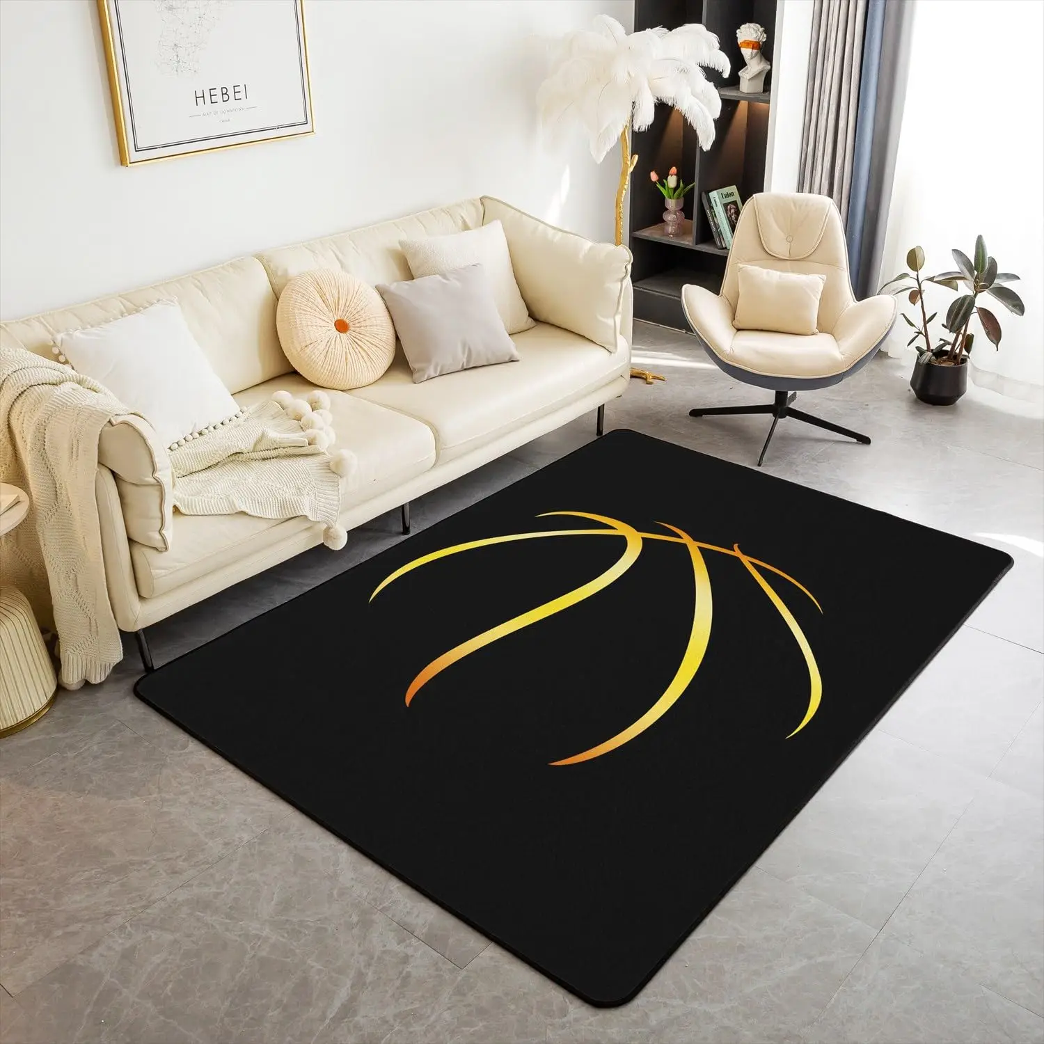 Basketball Carpet Dunk Graphic Rug Ball Sport Rectangle Area Rugs for Adult Yoga Mats Living Room Decor Home Bedroom Floor Mat