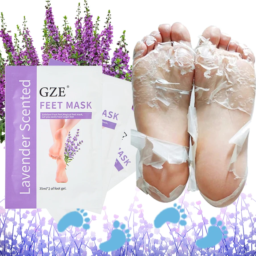 Foot Peel Mask GZE Foot Peel Mask Skin Exfoliating Foot Masks for Dry Rough Cracked Feet Heels Callus Dead Skin Remover Feet Peeling Mask
