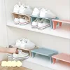 5pcs Creative Shoe Stand Set, Double Space-Saving Plastic Shoe Rack, Foldable Double-Layer Slippers Door Shoe Organizer 2