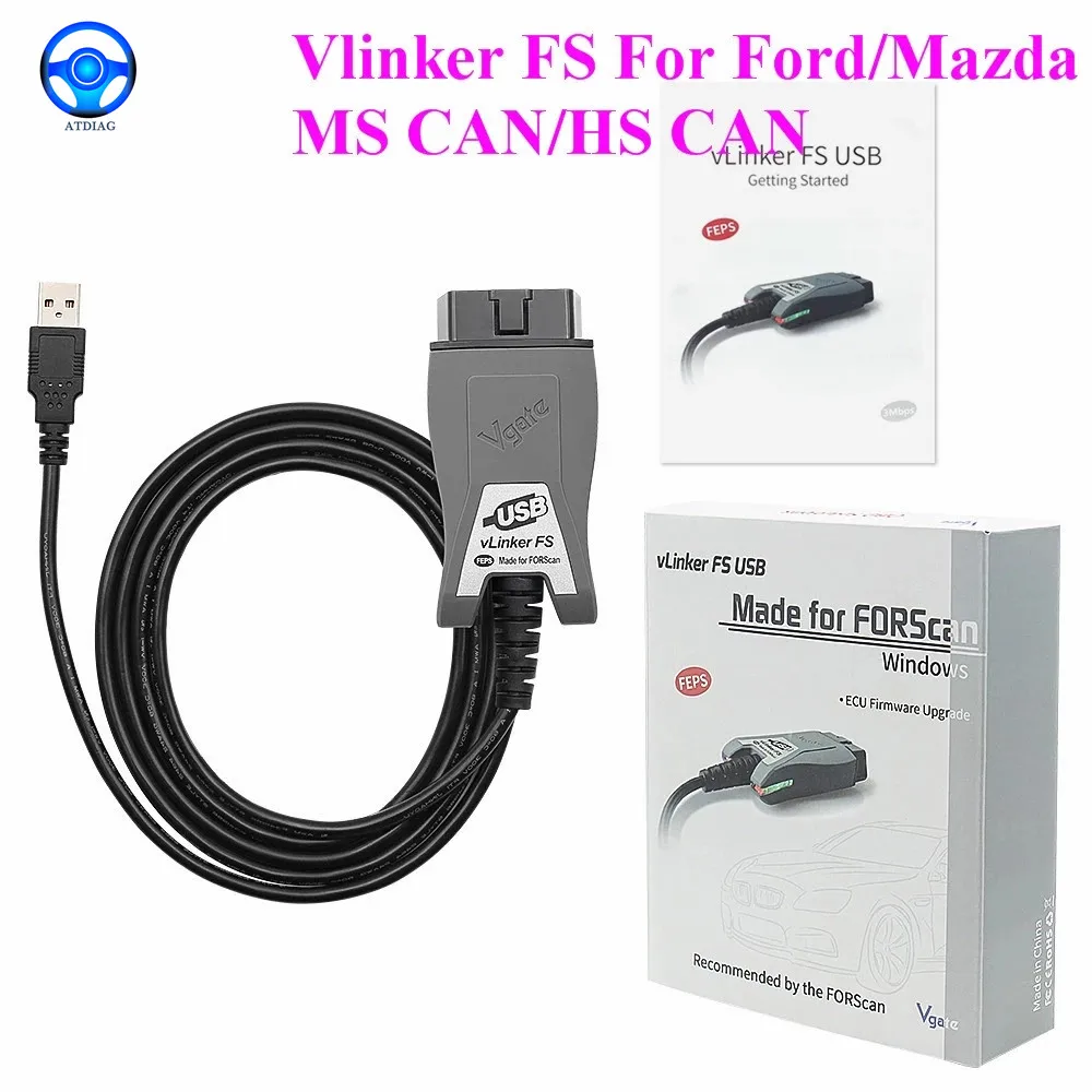 Vgate Vlinker Fs Elm327 Hs/mscan For Ford Forscan Obd2 Car Diagnostic